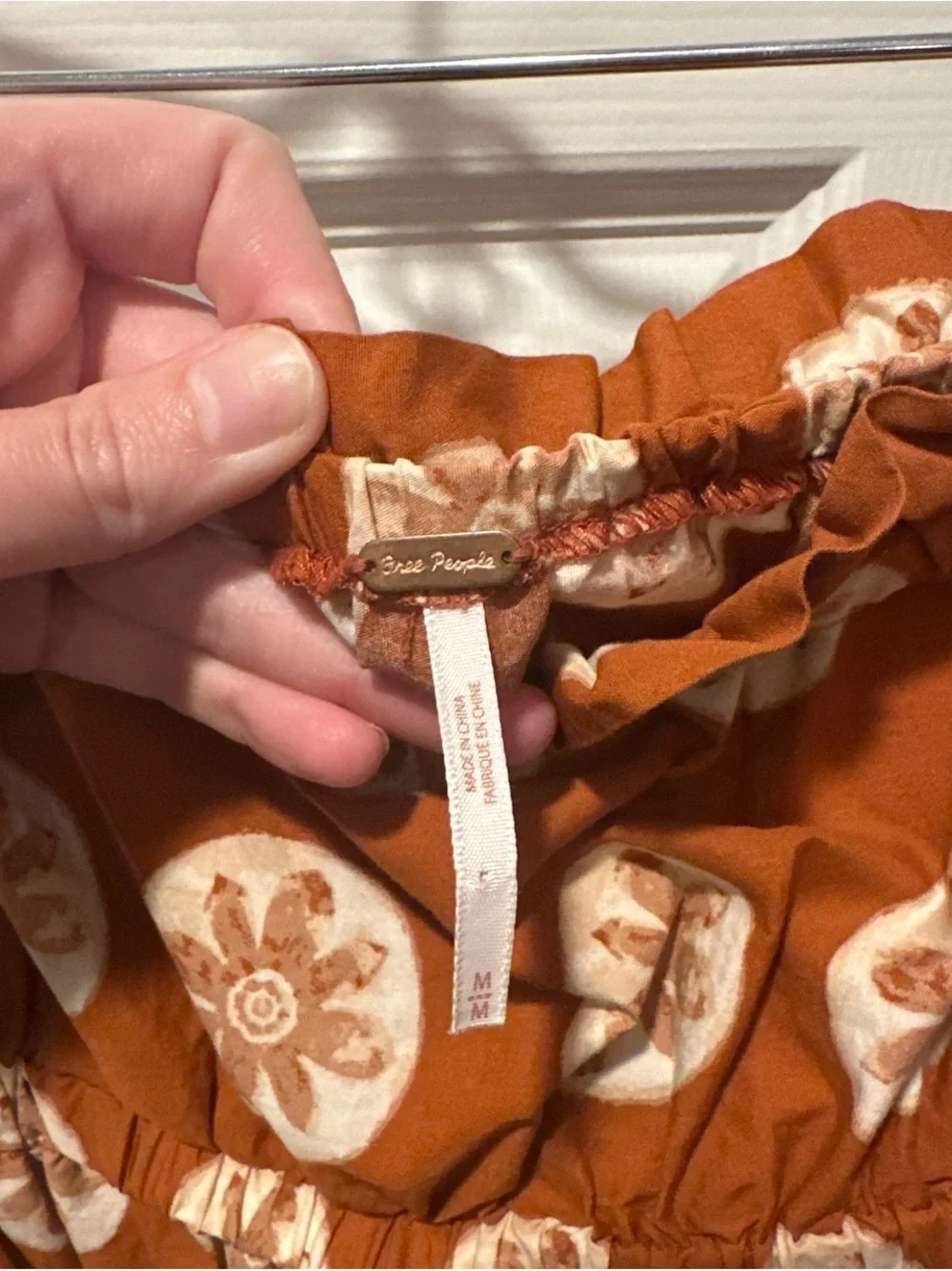 Free People Rust Orange Floral Print Maxi Dress